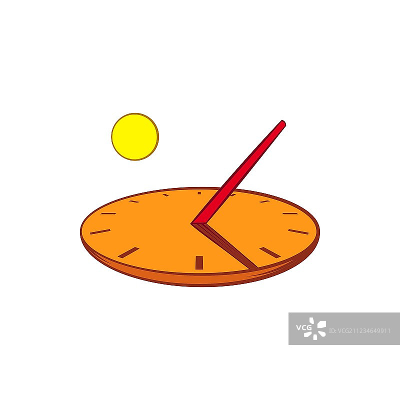卡通风格的日晷图标图片素材