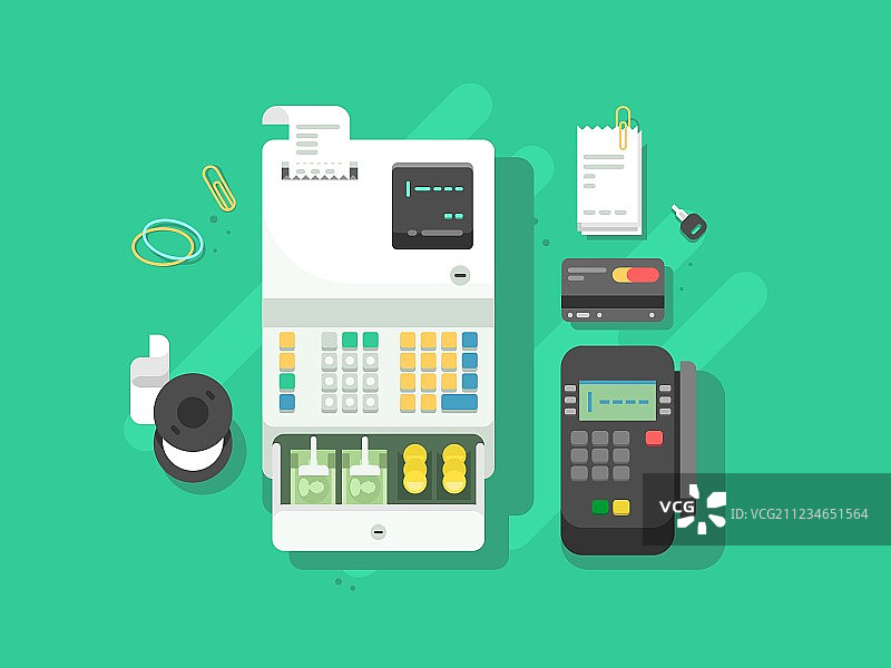 现金机和数字终端图片素材