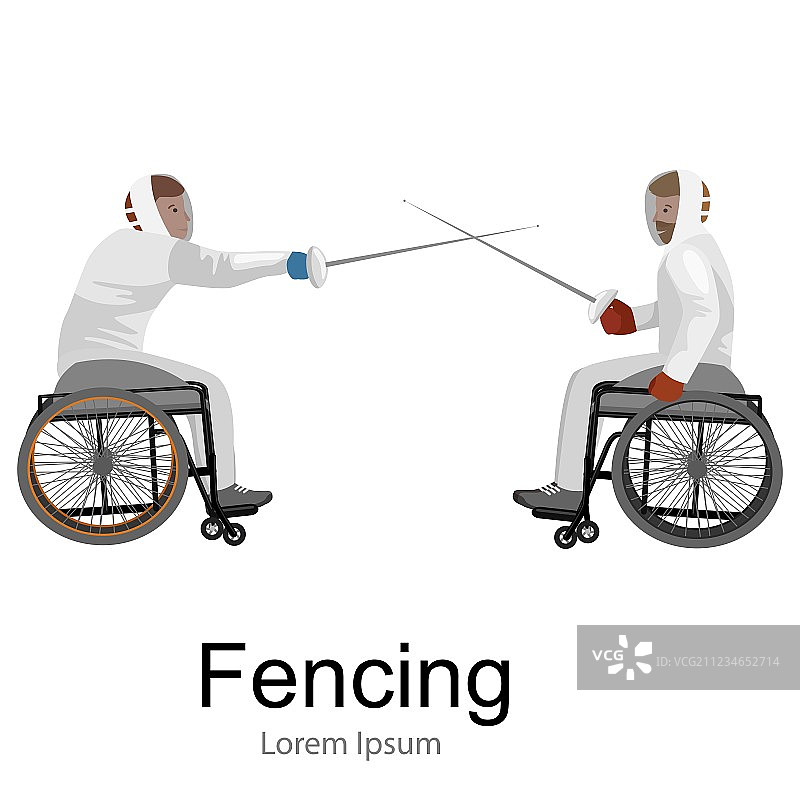 残疾运动员参加击剑比赛图片素材