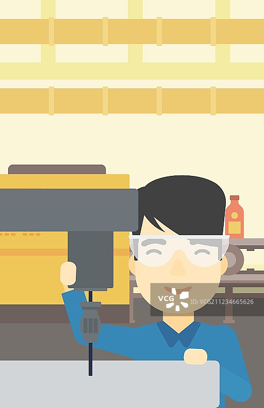 男人在铣床上工作图片素材