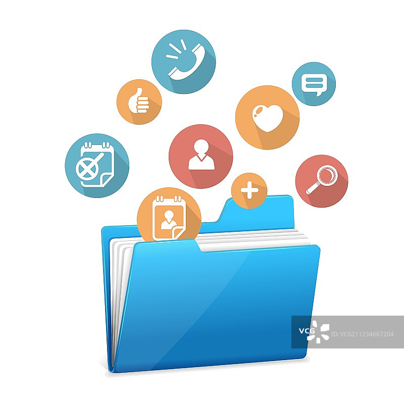 黄色文件夹图标和扁平图标图片素材