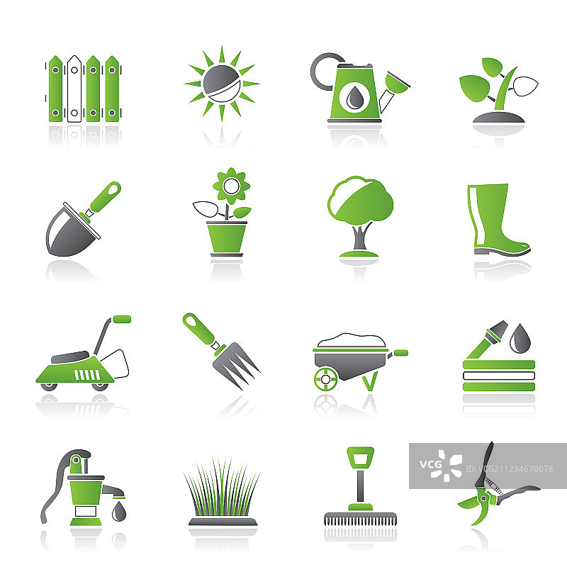 园艺工具和物品图标图片素材