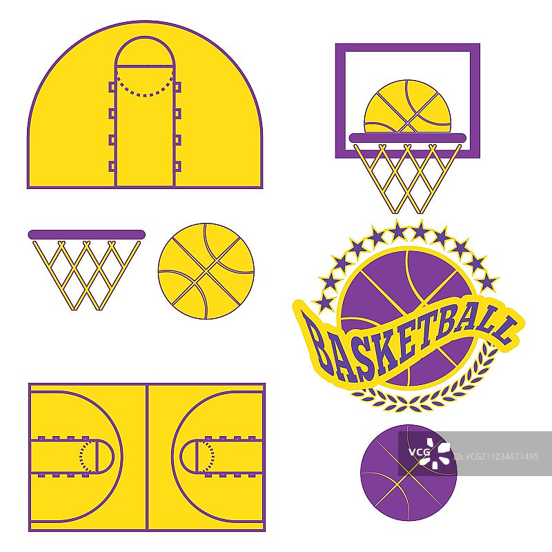 篮球比赛物品图标图片素材