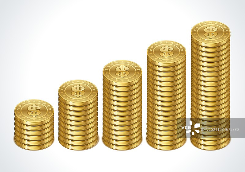 由美元硬币组成的图表图片素材