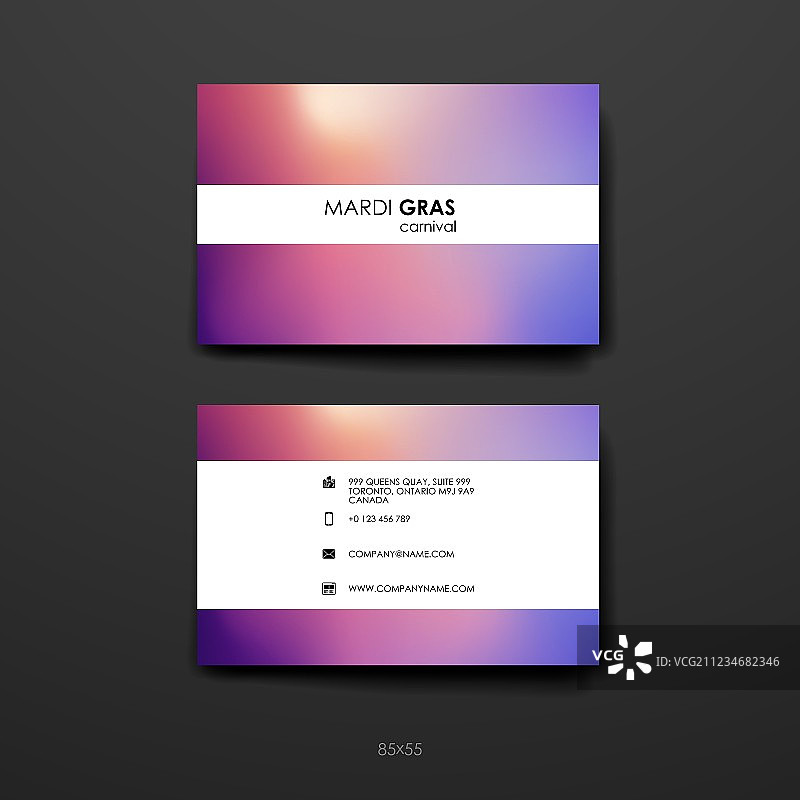 狂欢节主题名片设计模板套装图片素材