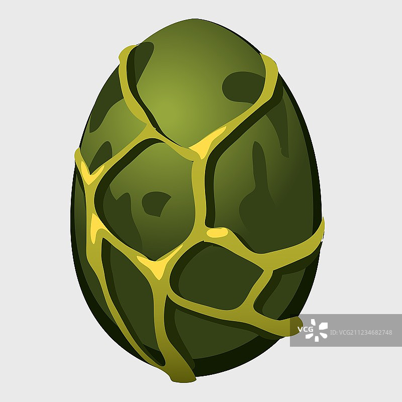 巨型绿色恐龙蛋卡通图标图片素材