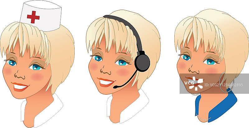 女性职业头像合集图片素材