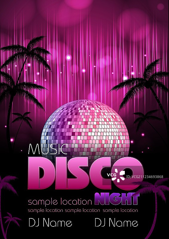 迪斯科海报背景图片素材