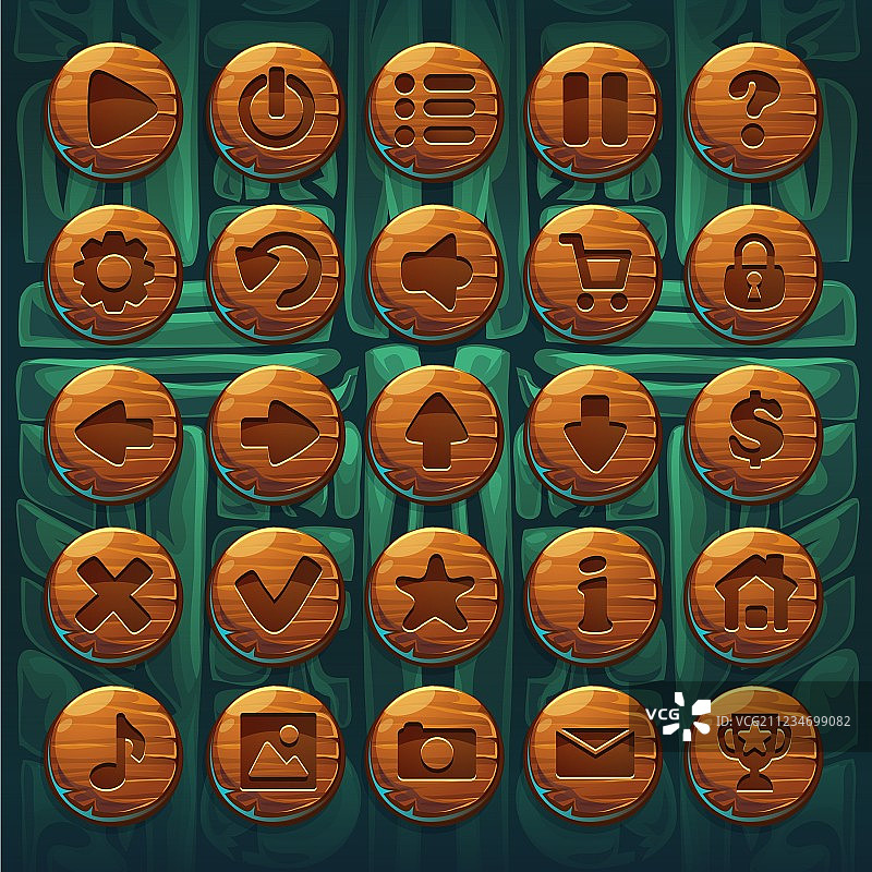 丛林萨满GUI界面按钮图片素材