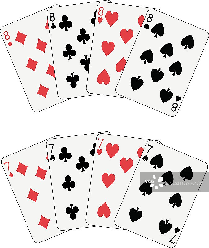 扑克牌：八和七图片素材