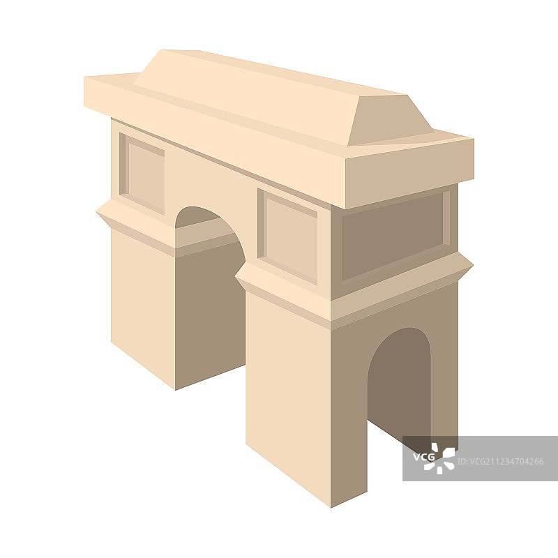 卡通风格凯旋门图标图片素材