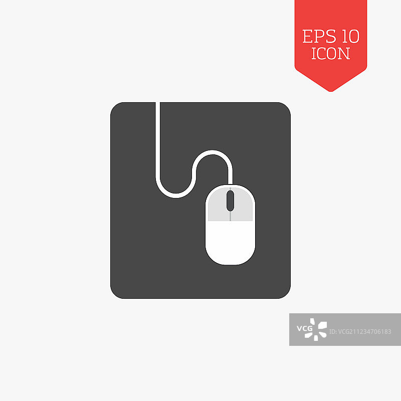 灰色鼠标垫图标扁平设计图片素材