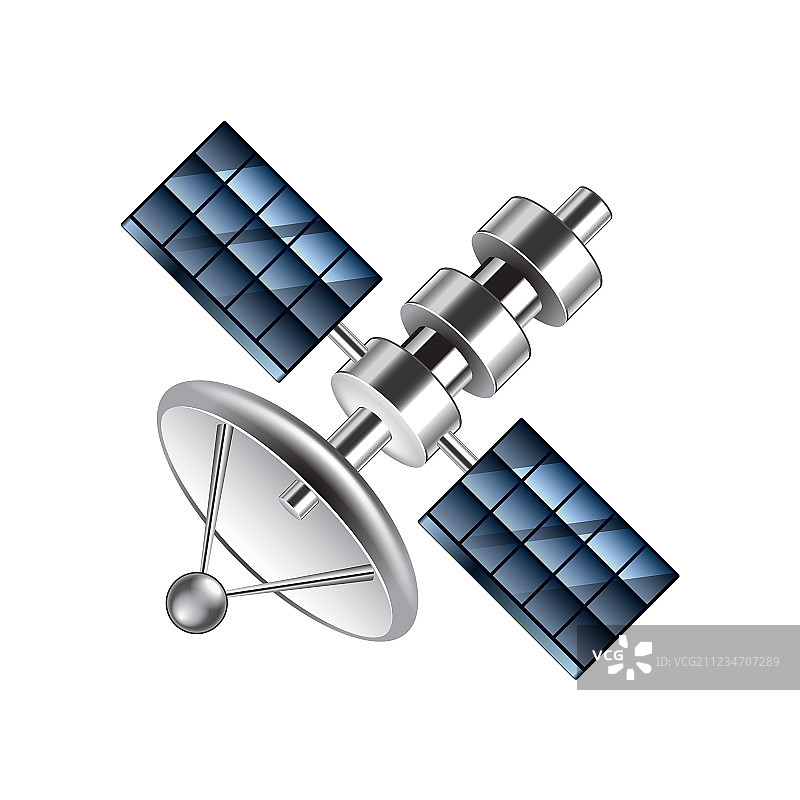 白色背景下的通信卫星图片素材