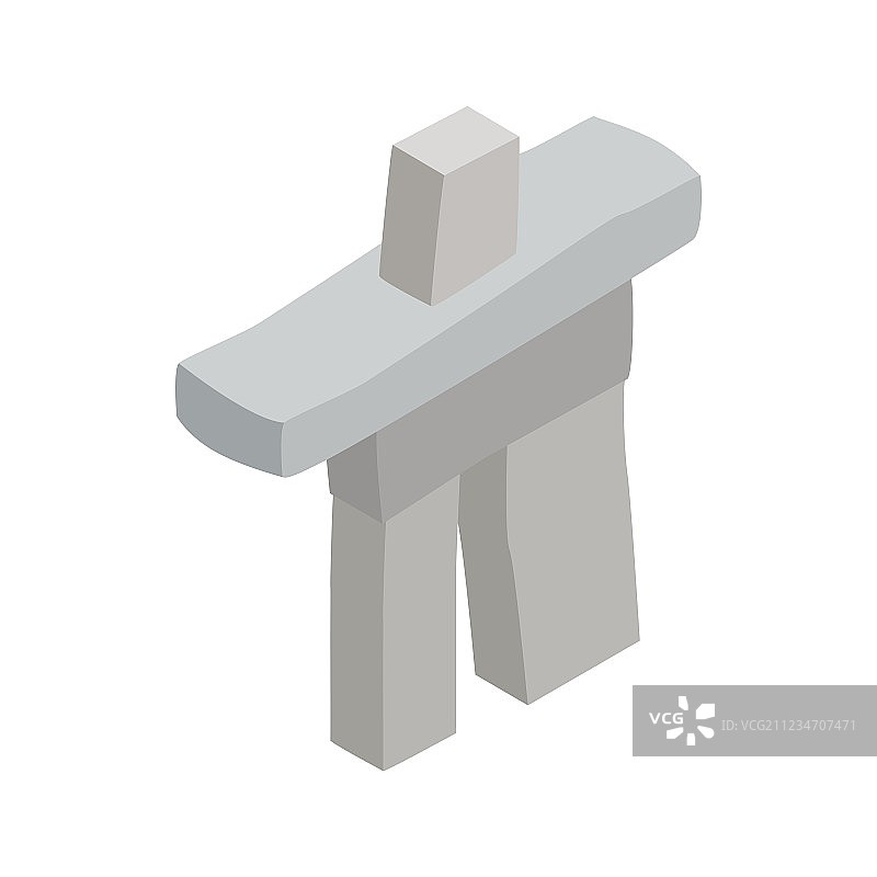 加拿大因纽克舒克石堆图标2.5D风格图片素材