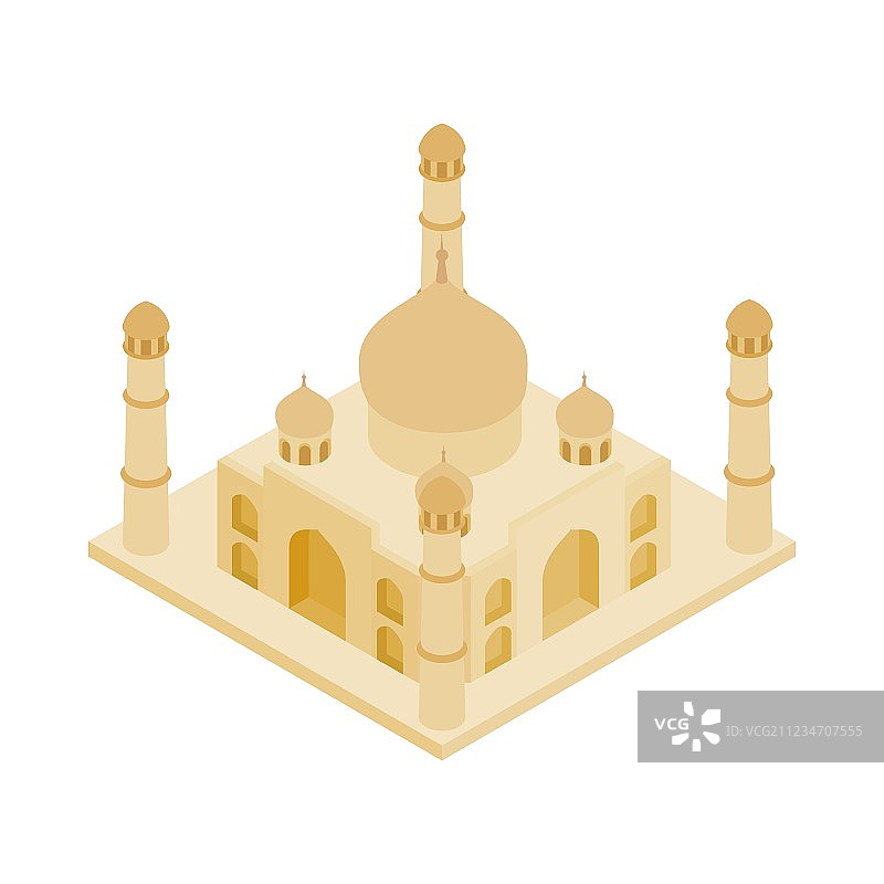 印度泰姬陵2.5D风格图标图片素材