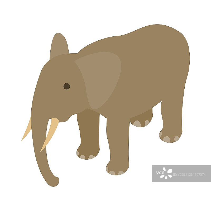 大象图标2.5D风格图片素材