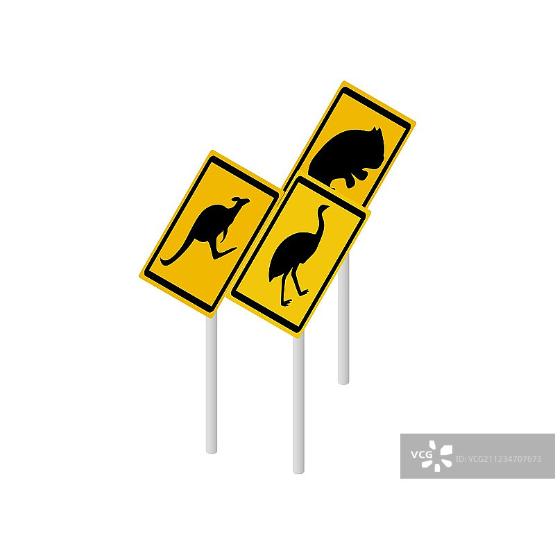 澳大利亚野生动物道路标志图片素材