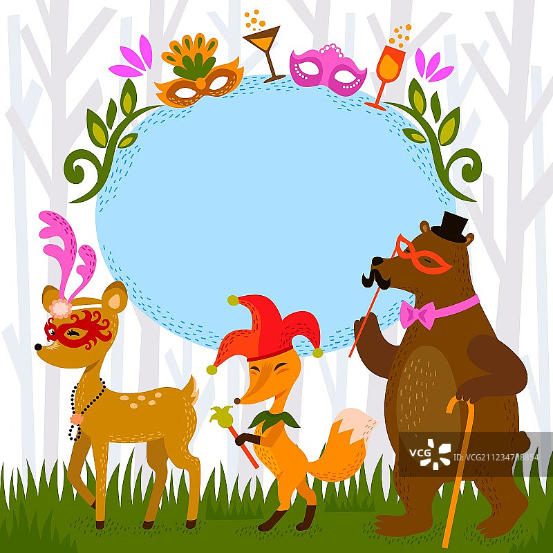 森林主题服装派对图片素材