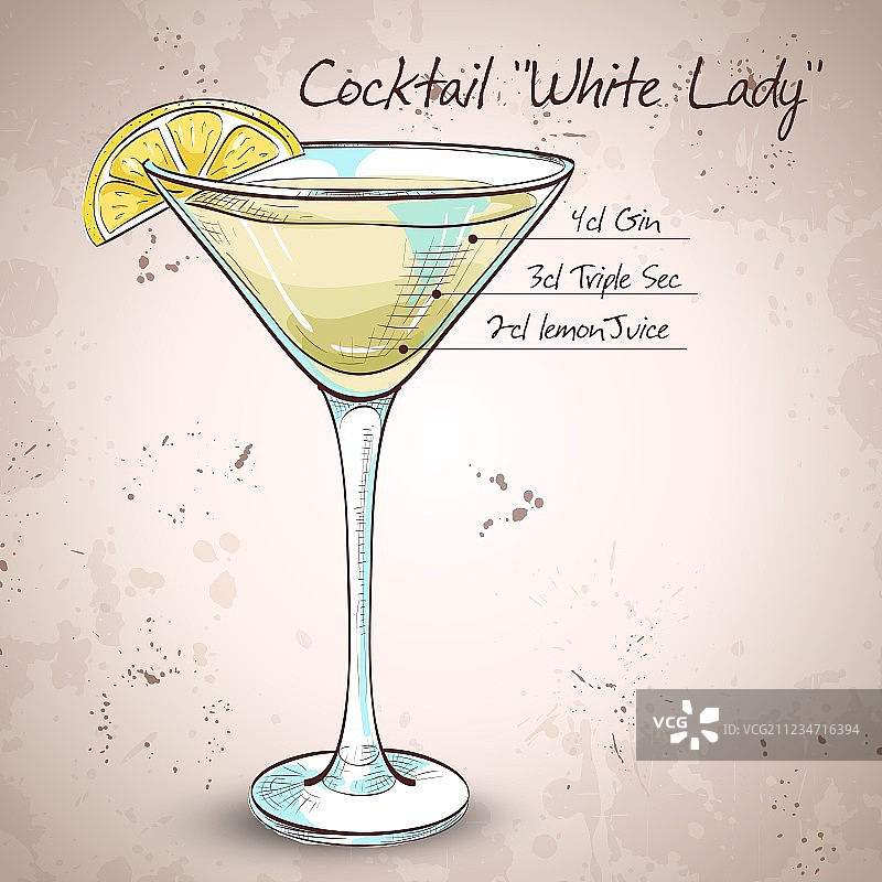 白色佳人鸡尾酒图片素材