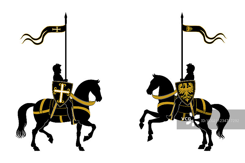 骑士剪影图片素材