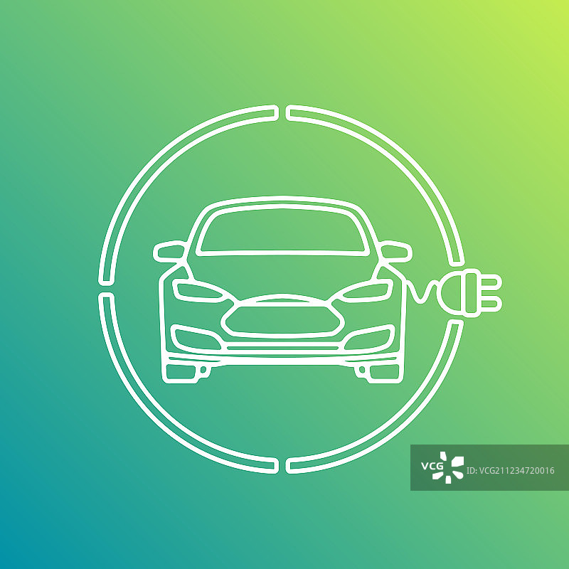 环保电动汽车充电站图标图片素材