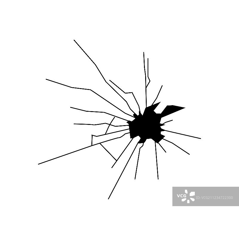 破碎的玻璃轮廓图片素材