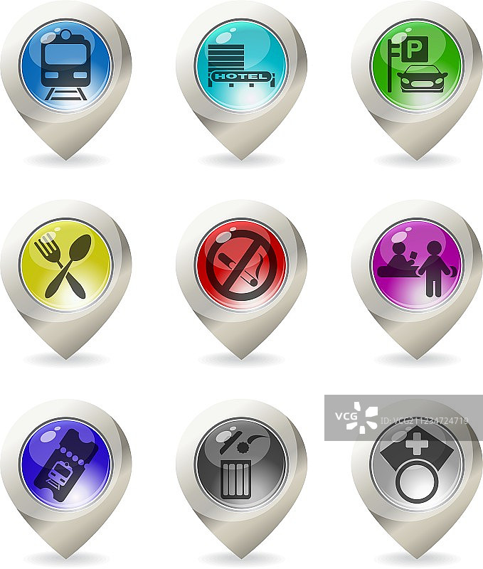 彩色地图指针图片素材