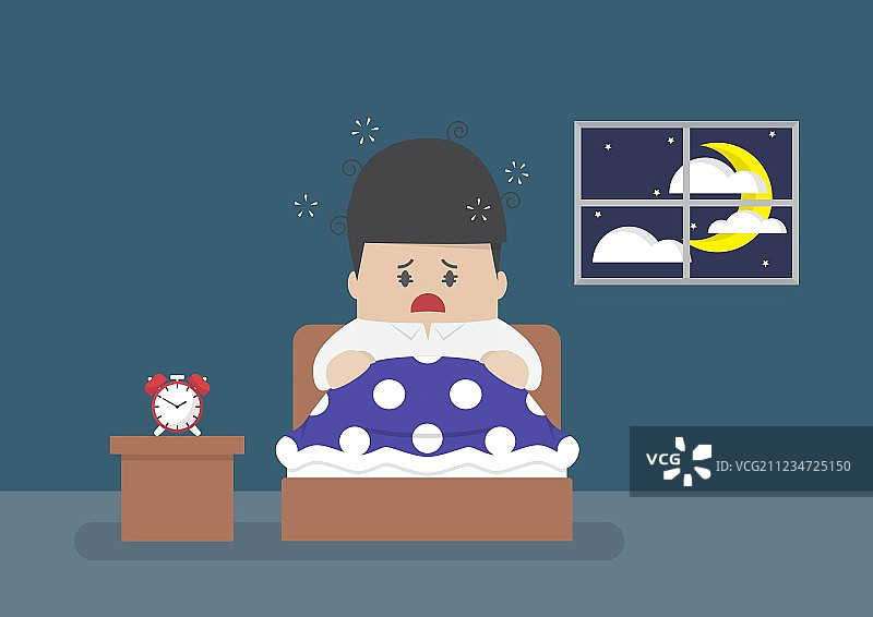商人半夜醒来图片素材