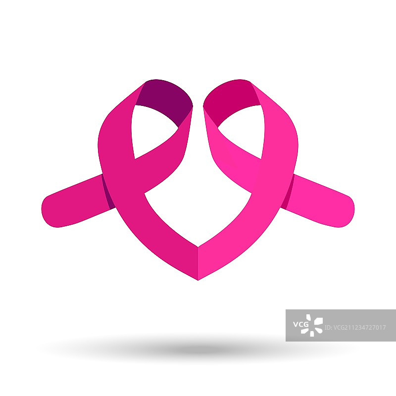 两根粉色乳腺癌防治宣传丝带图片素材