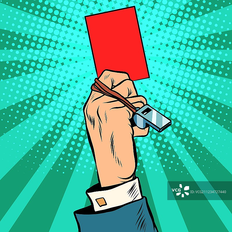 手持红牌商业概念图片素材