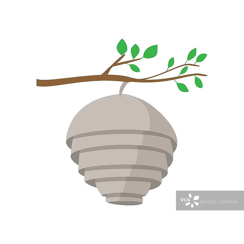 树枝上的蜂巢卡通图标图片素材