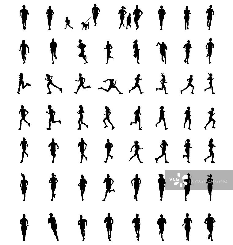 跑步者剪影图片素材