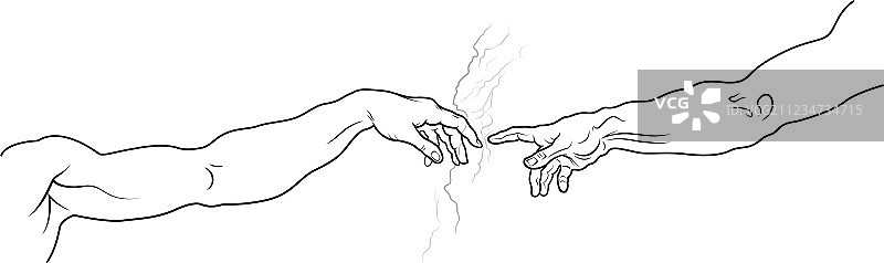 亚当的创造图片素材