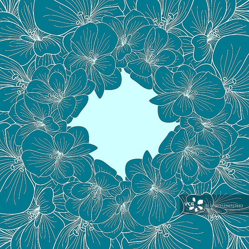 绿蓝色秋海棠花环图片素材