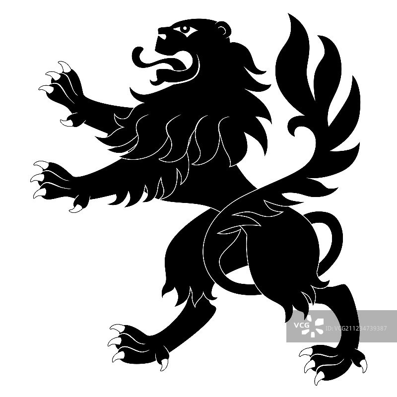 黑色纹章狮子图片素材