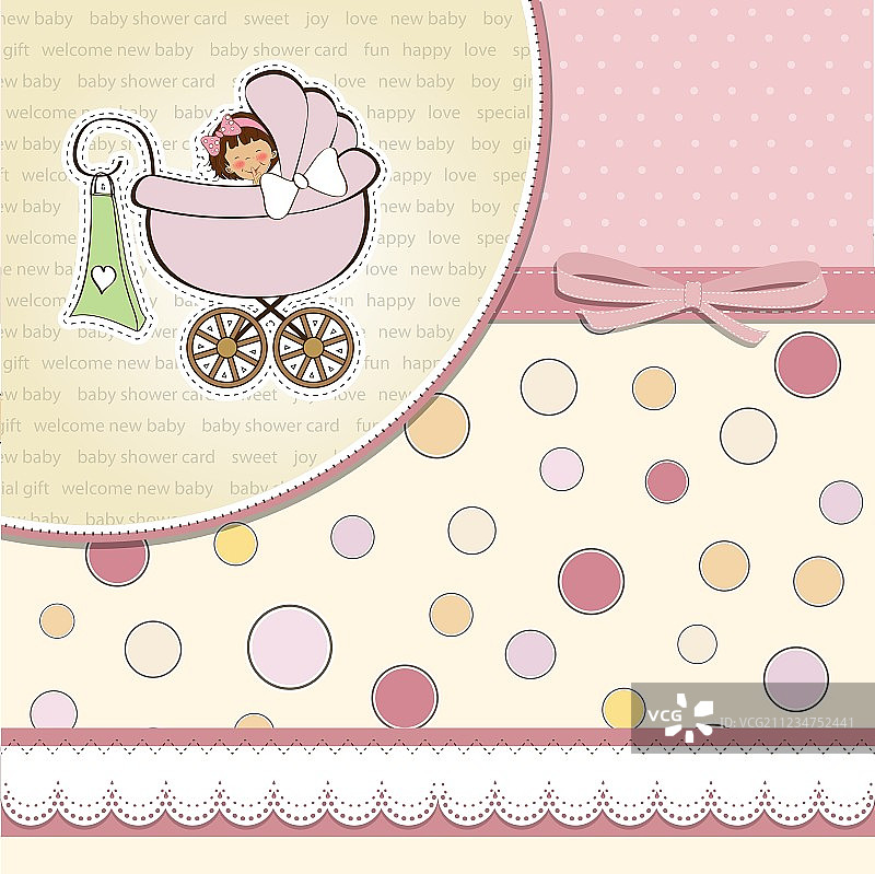 女婴出生公告卡图片素材