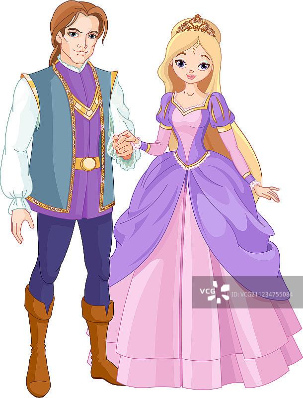 迷人的王子与美丽的公主图片素材