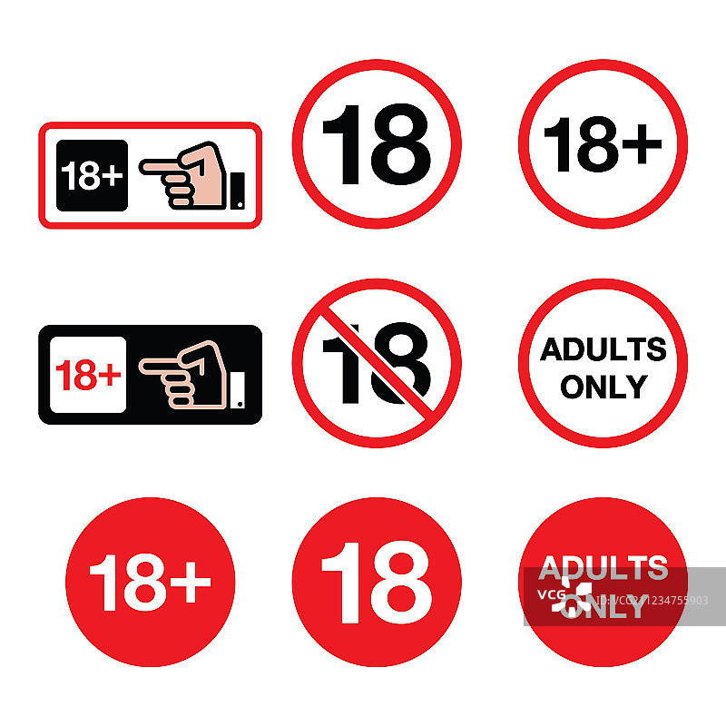 18岁以下成人限定警示牌图片素材