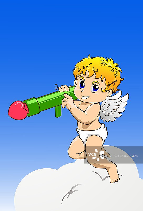 手持火箭筒的丘比特图片素材