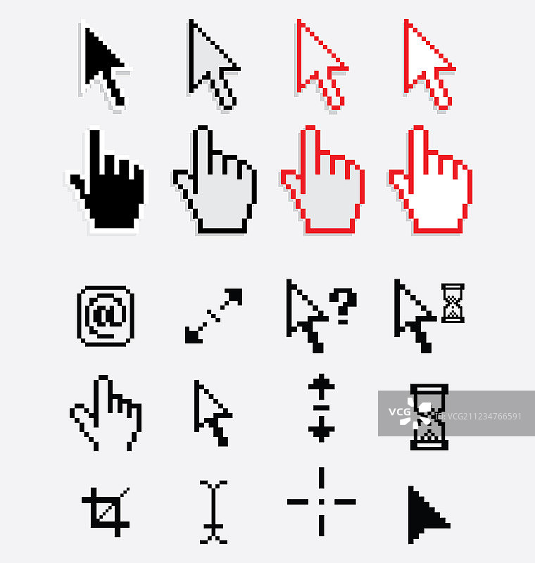 电脑光标和指针图标图片素材