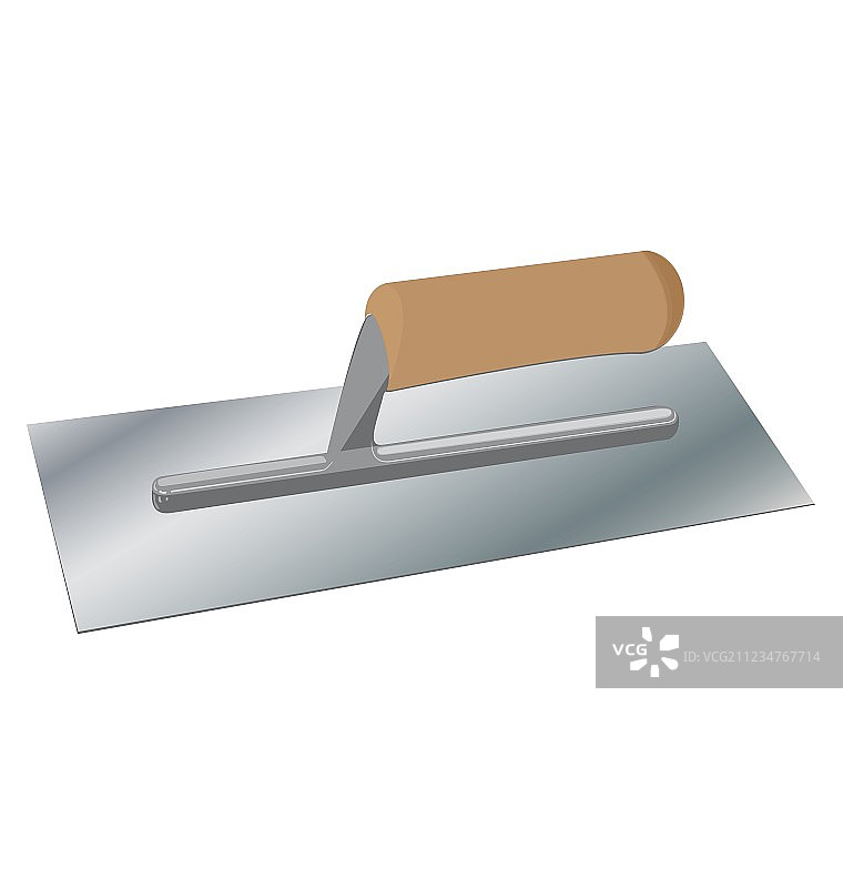 白色背景上的抹灰泥刀图片素材