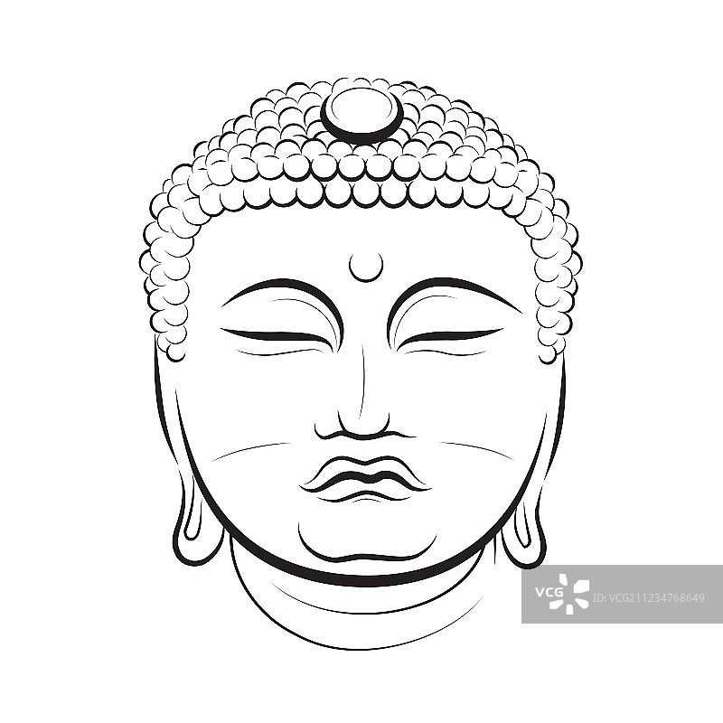 佛头绘画图片素材