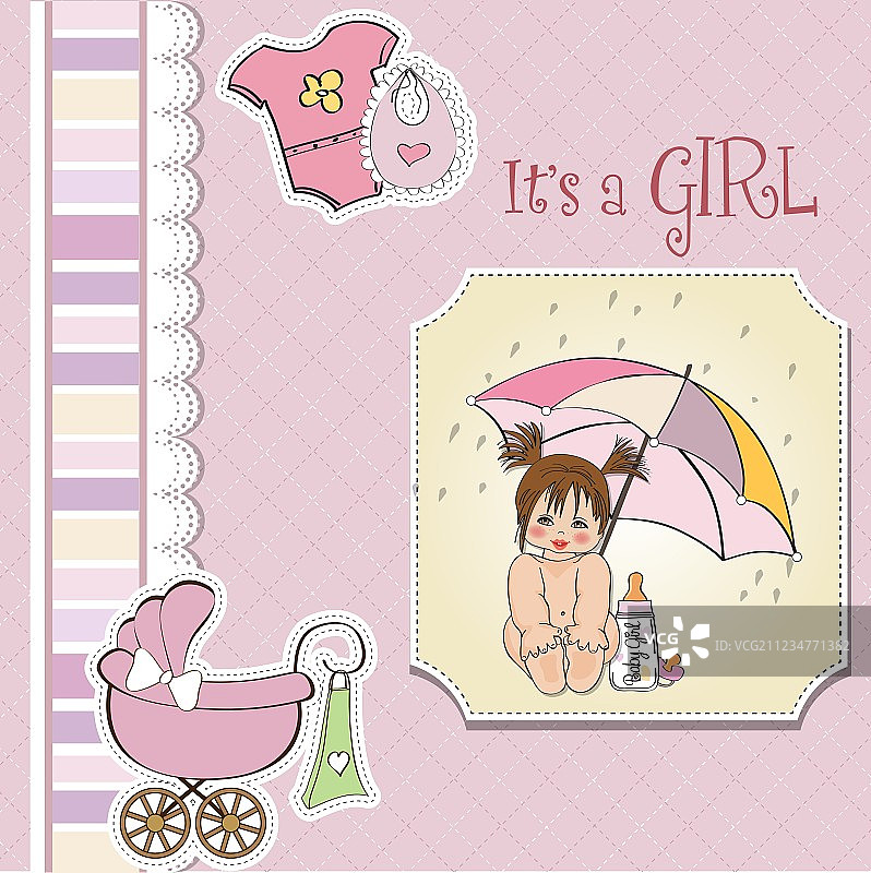 女婴淋浴卡图片素材