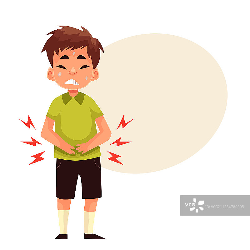 小男孩肚子疼图片素材