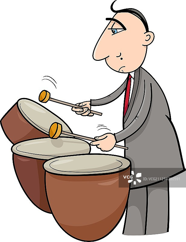 卡通定音鼓演奏者图片素材