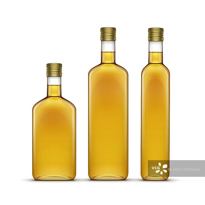 橄榄油或葵花籽油玻璃瓶合集图片素材