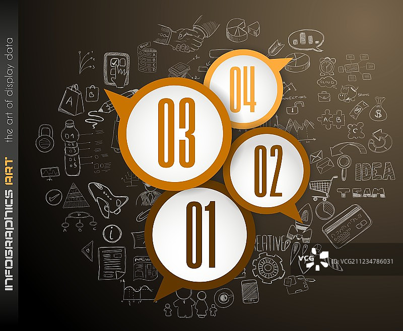 干净的信息图表布局模板的数据和图片素材