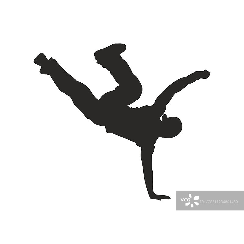 嘻哈舞者剪影图片素材