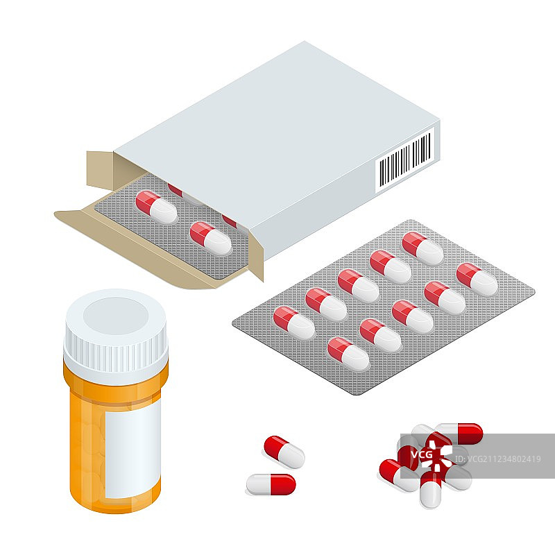 孤立的现代药瓶图片素材