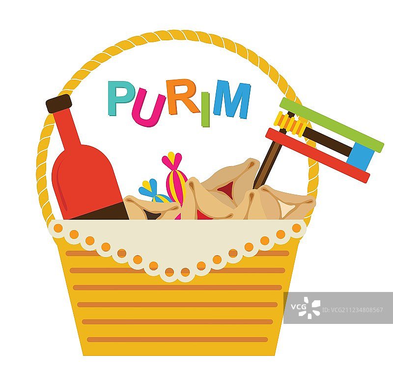 普林节礼品与哈曼塔申饼干图片素材